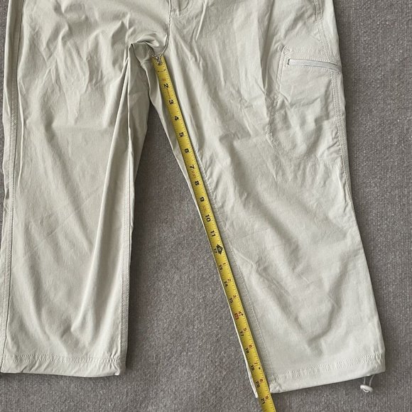 Eddie Bauer Crop Pants Womens 10 Beige Stretch Nylon Outdoor Casual Straight - Picture 8 of 11